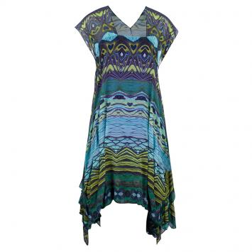 Pre Owned Diane Von Furstenberg Vanner Tribal Print Dress M