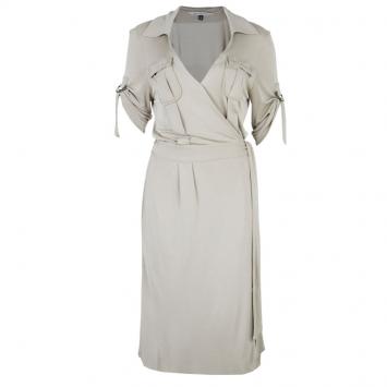 مملوكة مسبقًا Diane von Furstenberg Beige Wrap Dress L