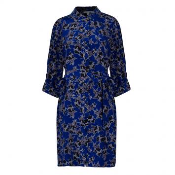 Pre Owned Diane von Furstenberg Blue Belted Star Prita Dress L