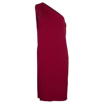 Pre Owned Diane Von Furstenberg Red New Liluye One Shoulder Short Dress M