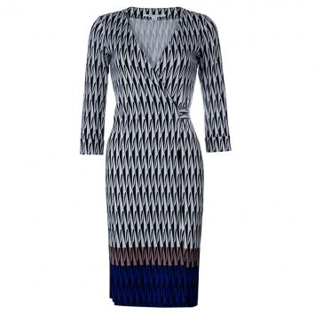 مملوكة مسبقًا Diane Von Furstenberg New Julian Two Printed Wrap Dress S