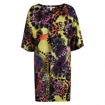 Pre Owned Diane Von Furstenberg  Multicolor Printed Cutout Embroidery Detail Vintar Jacket XL