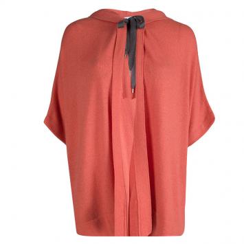 Pre Owned Diane Von Furstenberg Orange Hooded High Low Kaiyo Sweater M/L
