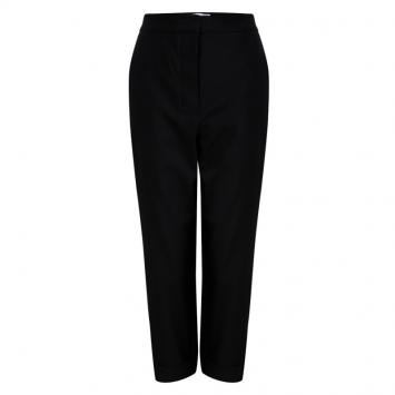 Pre Owned Diane Von Furstenberg Black Drawstring Detail Cropped Johnson Trousers L