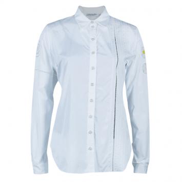 Pre Owned Dior White Embroidered Sleeve Shirt M