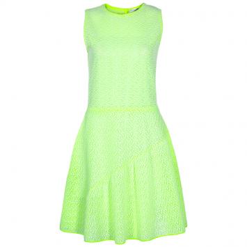 Pre Owned Dior Neon Green Flare Mid-length Dress M