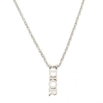 Pre Owned Dior Silver-tone Logo Necklace