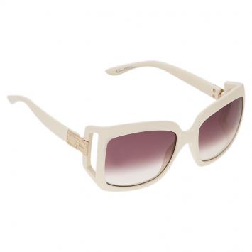 Pre Owned Dior Cream Dior 611 Square Sunglasses