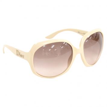 Pre Owned Dior White Glossy 1 Oversized Square Sunglasses