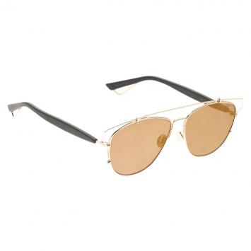 Pre Owned Dior Gold Technologic Cut Out Aviators