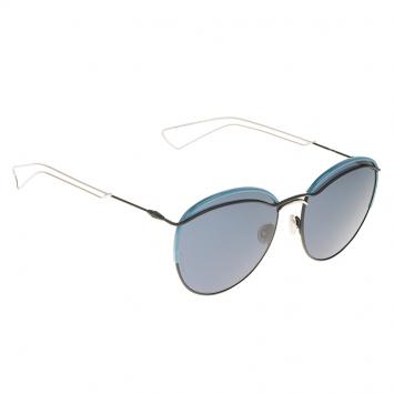 Pre Owned Dior Dioround 003KU Blue Black Round Aviators