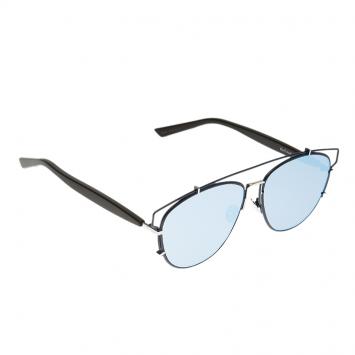 Pre Owned Dior Blue Technologic PQUA4 Cut Out Aviator Sunglasses