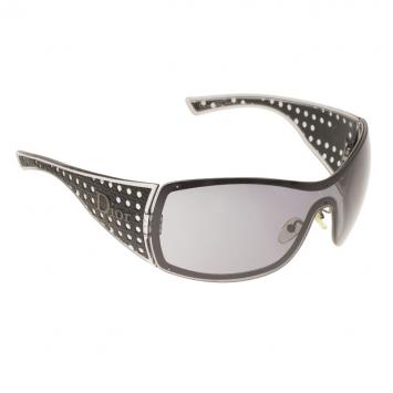 Pre Owned Dior Black Shield Quadrille Sunglasses