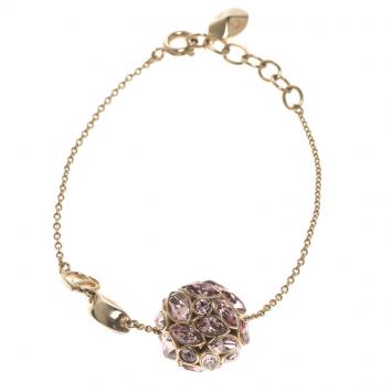 Pre Owned Dior Purple Crystal Ball Gold Tone Bracelet