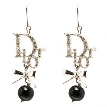 Pre Owned Dior Oblique Bead Drop Earrings