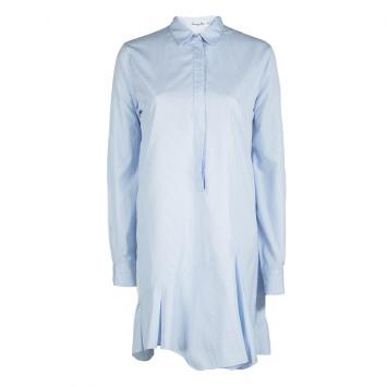 مملوكة مسبقًا Christian Dior Blue and White Striped Cotton Shirt Dress M