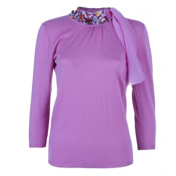 Pre Owned Dior Fuschia Embellished Sweater S