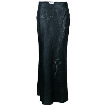 Pre Owned Dior Black Leather Laser Cut Skirt M