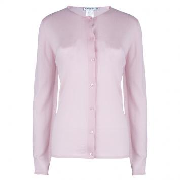 Pre Owned Dior Blush Pink Cashmere Cardigan M