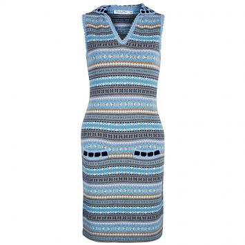 Pre Owned Dior Multicolor Pattern Knit Sleeveless Dress S