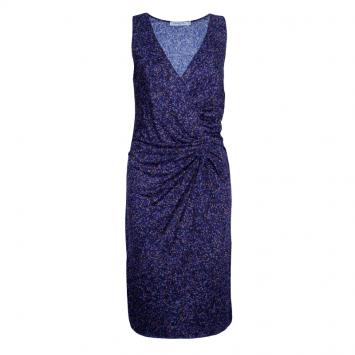 Pre Owned Dior Multicolor Print Sleeveless Draped Dress M