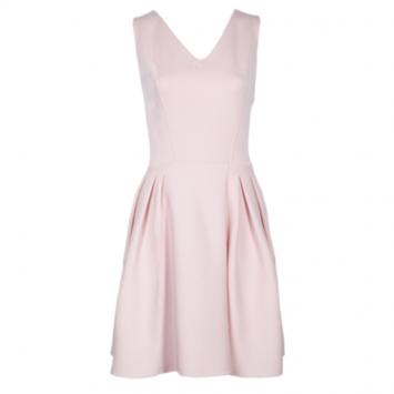 Pre Owned Dior Pink Wool Flare Dress M