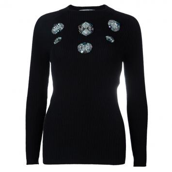Pre Owned Dior Black Embellished Sweater M