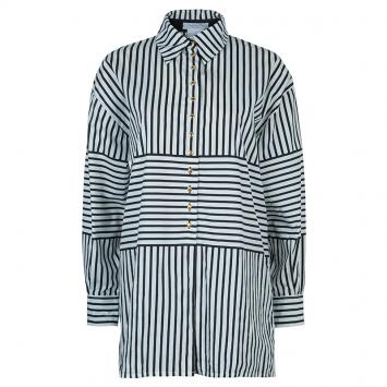 Pre Owned Dior Monochrome Multi-Direction Striped Long Sleeve Shirt L