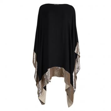 Dior Black Sequinned Border Detail Kaftan S