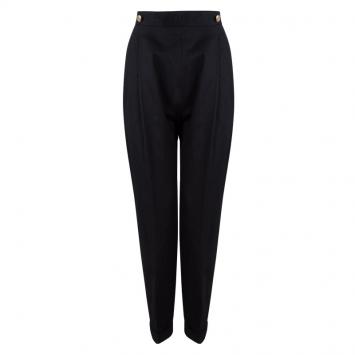Pre Owned Dior Vintage Black High Waist Trousers L