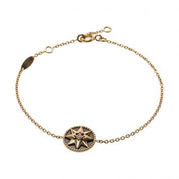 Pre Owned Dior Rose des Vents Diamond Onyx Rose Gold Bracelet