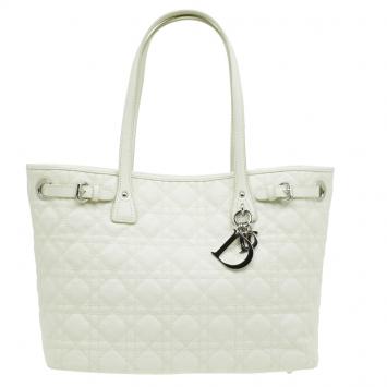 Pre Owned Dior Cream Coated Canvas Medium Panarea Shopper Tote