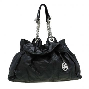 Pre Owned Dior Black Quilted Cannage Leather Le Trente Hobo