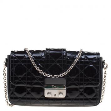 Pre Owned Dior Black Patent Leather Miss Dior Promenade Pouch