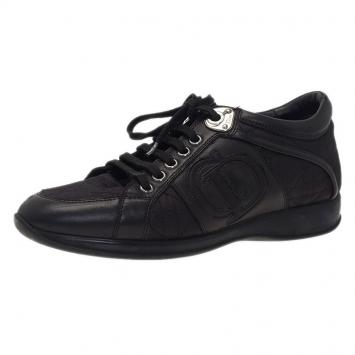 Pre Owned Dior Black Canvas and Leather Sneakers Size 38