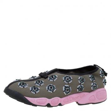 Pre Owned Dior Two Tone Embellished Fusion Sneakers Size 41
