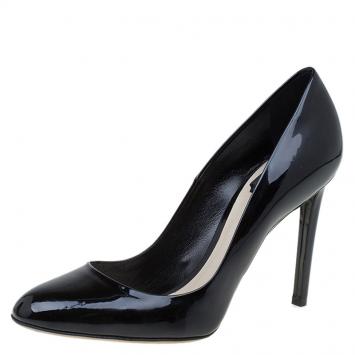 Pre Owned Dior Black Patent Sublime Pumps Size 38.5
