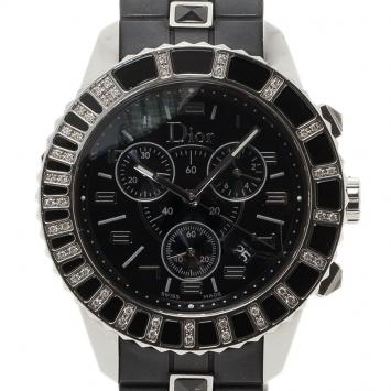 Pre Owned Dior Black Stainless Steel Christal Women's Wristwatch 38MM