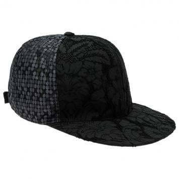 Pre Owned Dolce and Gabbana Black Floral Baroque Baseball Cap Size 59 