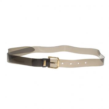 Pre Owned Dolce and Gabbana Grey PVC Belt 75 CM