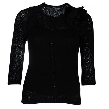 Pre Owned Dolce And Gabbana Black Knit Cardigan S