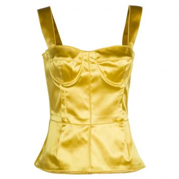Pre Owned Dolce And Gabbana Yellow Corset M