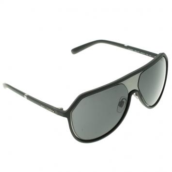 Pre Owned Dolce and Gabbana Black DG 6084 Aviator Sunglasses
