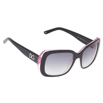 Pre Owned Dolce and Gabbana Purple and Black Square Sunglasses 
