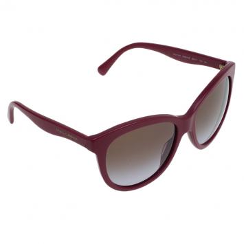 Pre Owned Dolce Gabbana Burgundy DG4149 Oversized Sunglasses