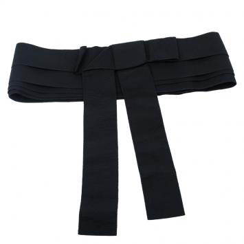Pre Owned Dolce and Gabbana Black Grosgrain Bow Waist Belt Size 38