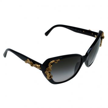 Pre Owned Dolce and Gabbana Black Sicilian Baroque Sunglasses 