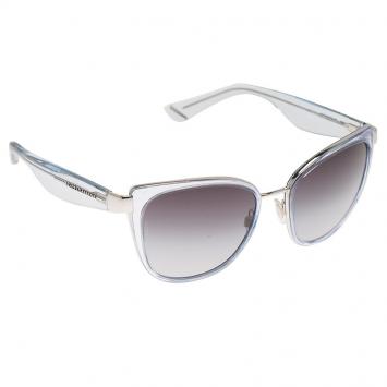 Pre Owned Dolce and Gabbana Light Blue Transparent DG2107 Cat Eye Sunglasses