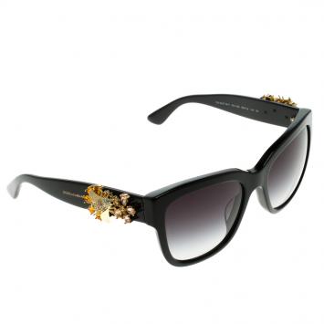Pre Owned Dolce and Gabbana Black DG 4247-B-F Embellished Sunglasses
