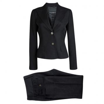 Pre Owned Dolce and Gabbana Black Tailored Pant Suit M